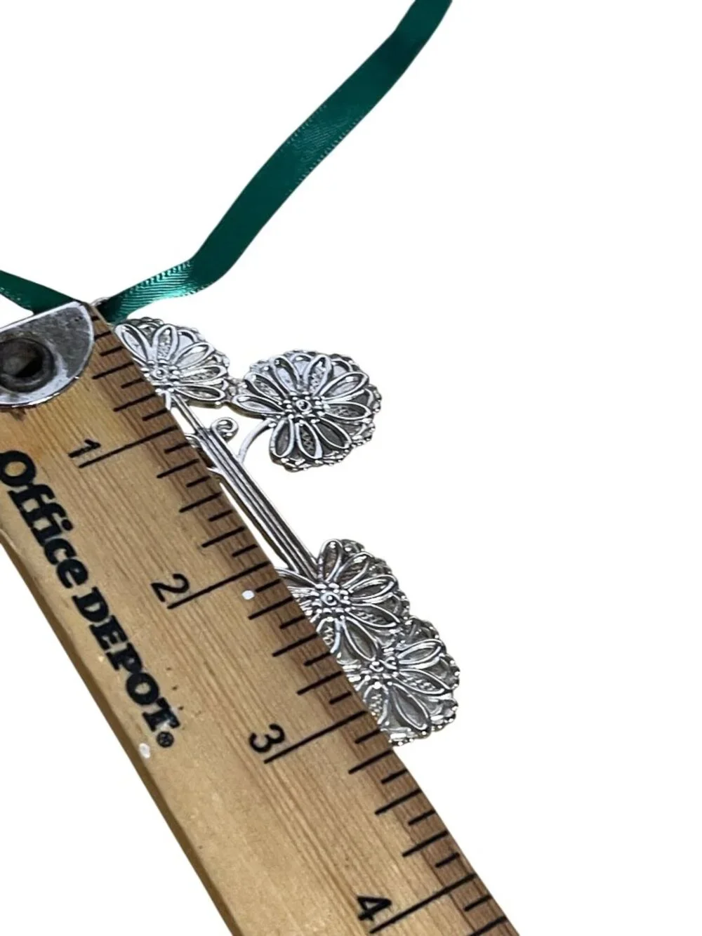 Two Christmas Ornaments Pewter Angel & Trinity Cross Design Signed Jane VTG 2000